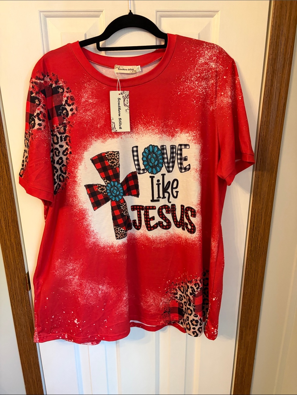 Red 'Love Like Jesus' Graphic Tunic by Southern Stitches
